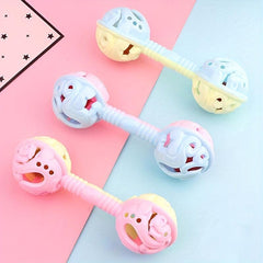 Colorful Double headed Handle Rattle Toy Baby Bell Baby Gnawing Toy