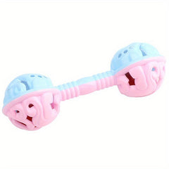 Colorful Double headed Handle Rattle Toy Baby Bell Baby Gnawing Toy