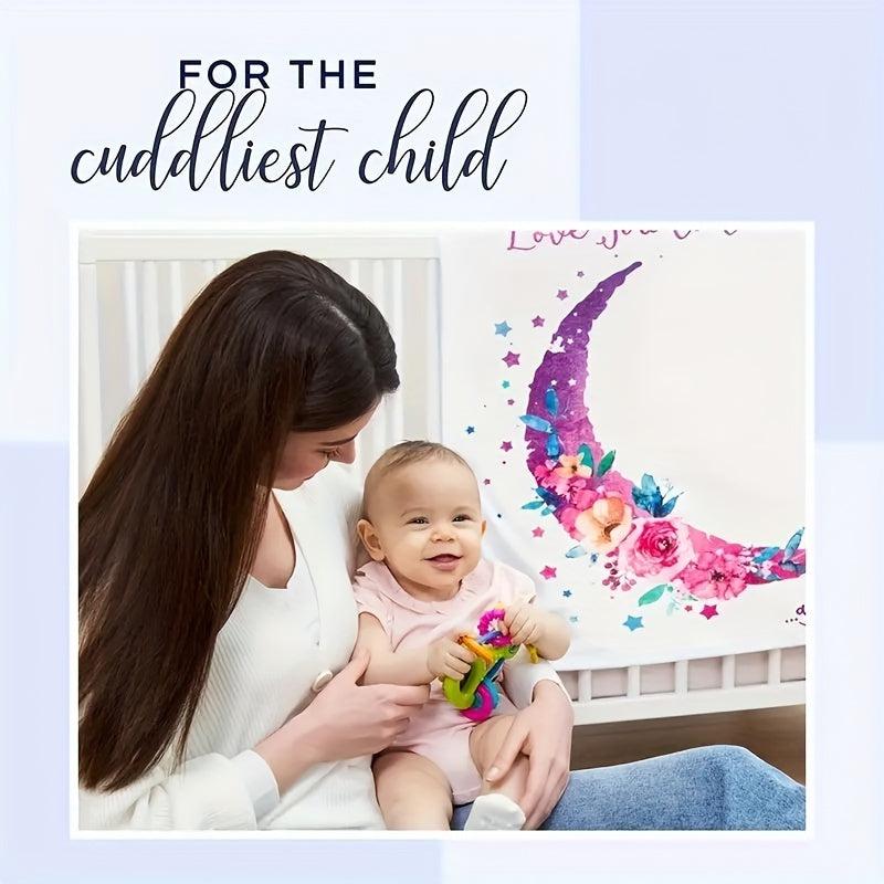 Newborn Baby Month Photography Blanket Moon Print Background Flannel Blanket