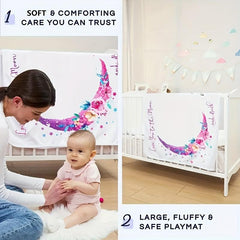 Newborn Baby Month Photography Blanket Moon Print Background Flannel Blanket