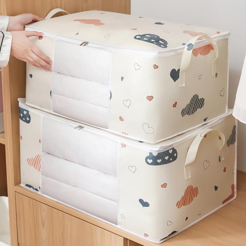 Large Capacity Clothes Storage Bag with Reinforced Handle and Sturdy Zipper