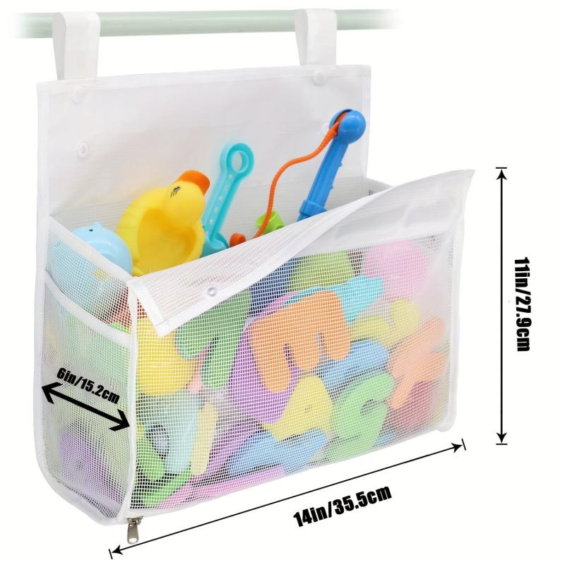 Baby Bath Toys Organizer Hanging Storage Bag with Bottom Zipper