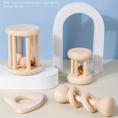 Wooden Baby Bell Ring Tone Toy - Teeth Grinder