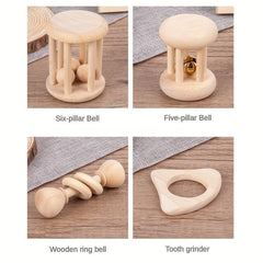 Wooden Baby Bell Ring Tone Toy - Teeth Grinder