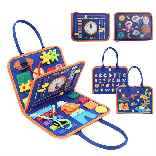 Montessori Busy Board Sensory Toy for Toddlers 1-4