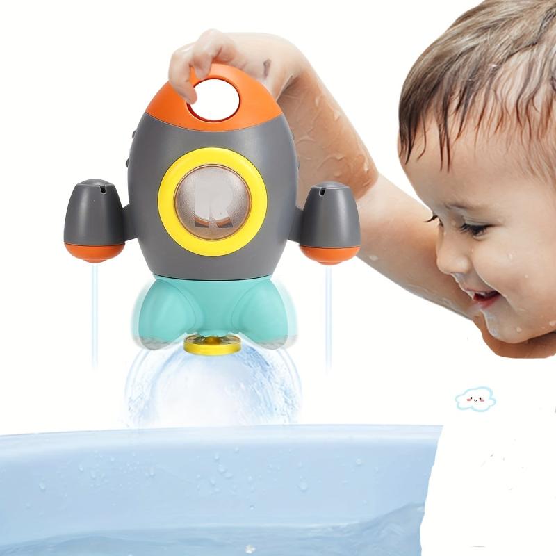 Rocket Bath Toy for Toddlers, Spray Water Toy with Rotating Fountain