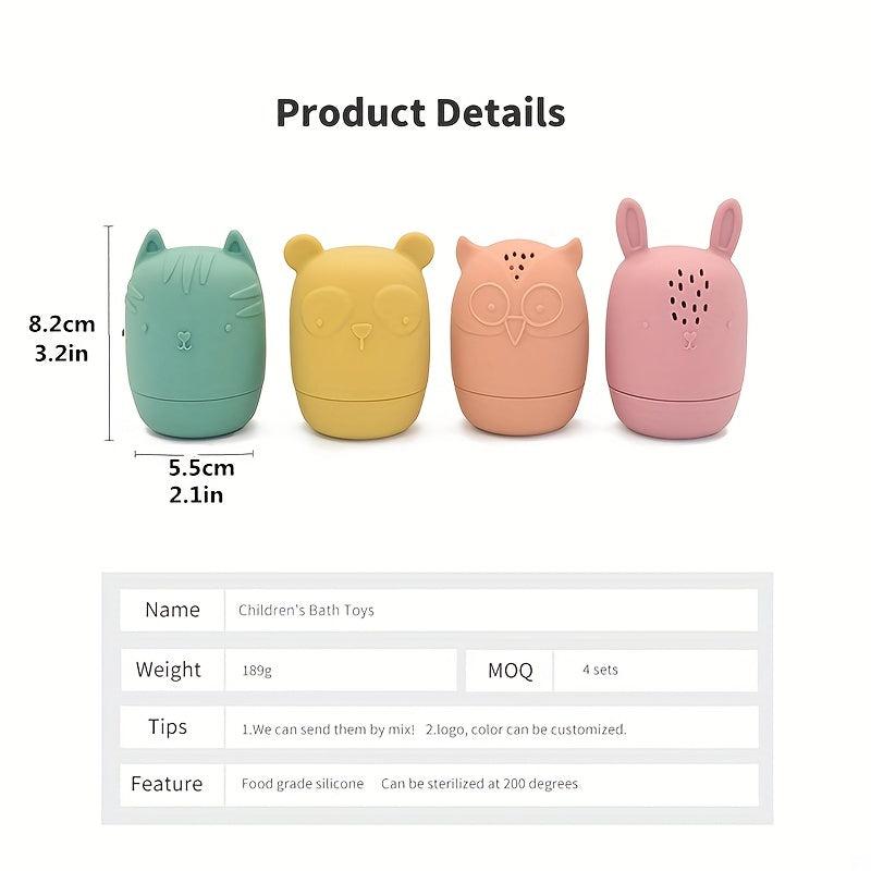 Silicone Bath Toys for Babies 6-12 Months and Toddlers 1-3 Years