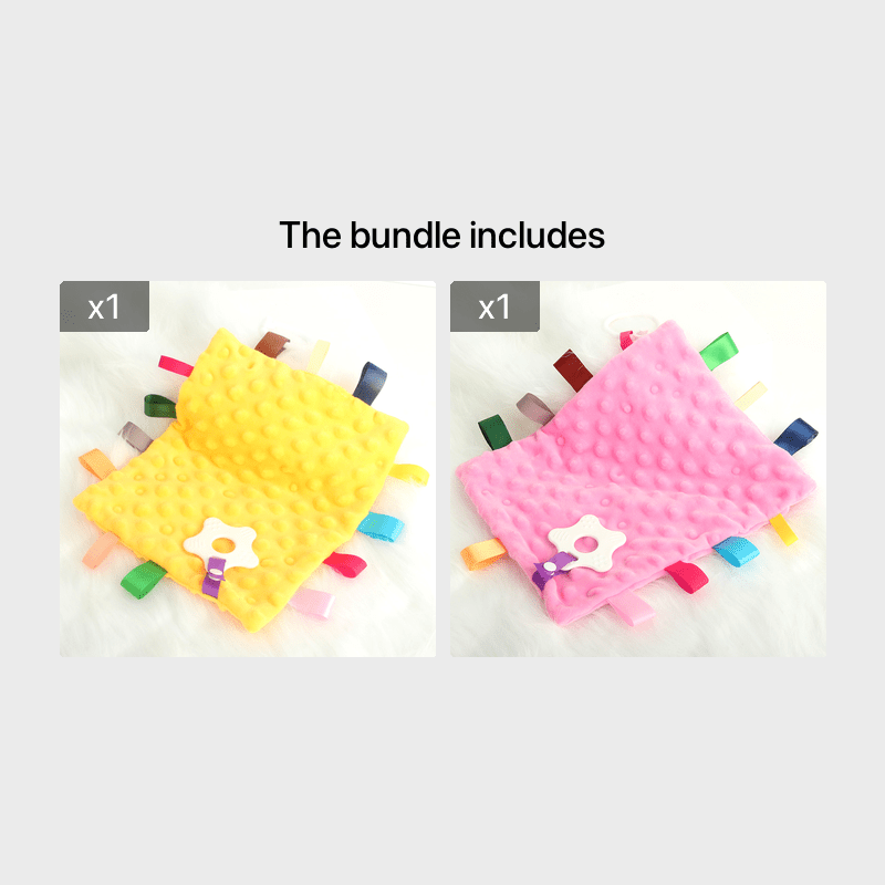Soft Security Tag Blanket for Babies, Teether Toy, 0-12 Months