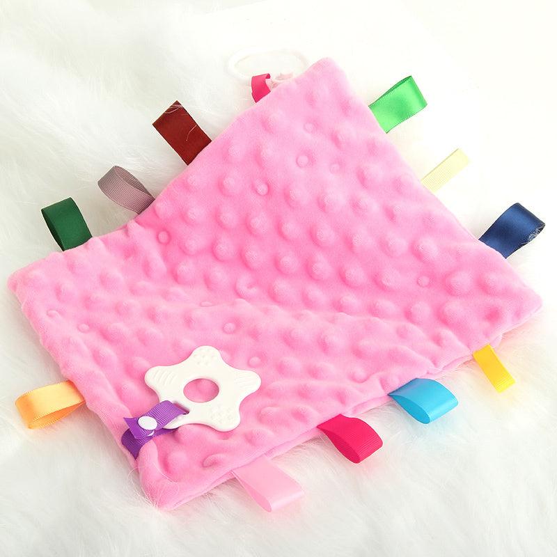 Soft Security Tag Blanket for Babies, Teether Toy, 0-12 Months