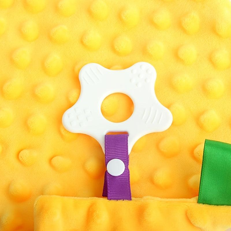 Soft Security Tag Blanket for Babies, Teether Toy, 0-12 Months