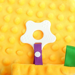 Soft Security Tag Blanket for Babies, Teether Toy, 0-12 Months