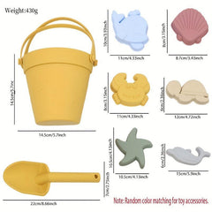 8pcs Silicone Beach Toy Set Portable Outdoor Anti-fall Toy Set
