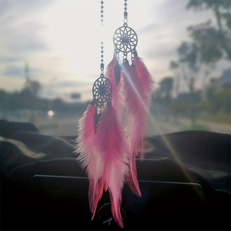Ladies Car Rear View Mirror Pendant Metal Ornaments Dream Catcher
