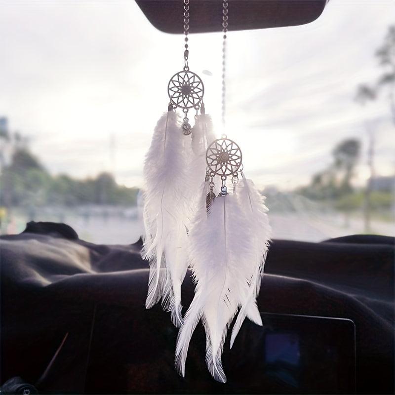 Ladies Car Rear View Mirror Pendant Metal Ornaments Dream Catcher