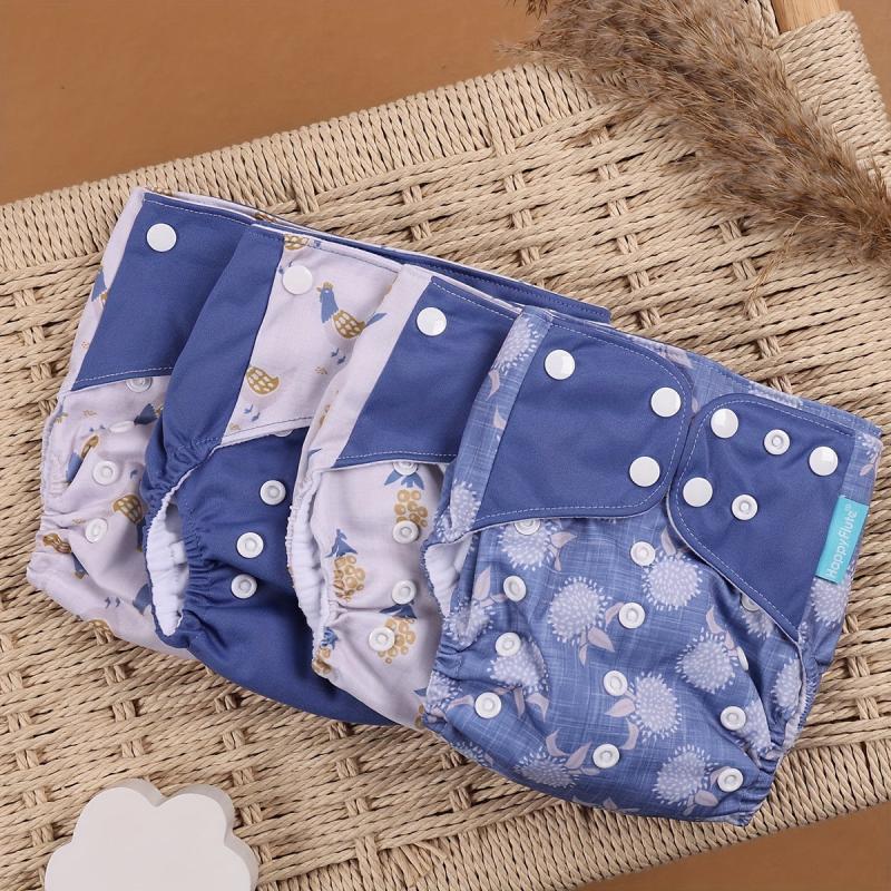 4pcs Baby Cloth Diaper Waterproof Toddler Nappy Pocket Diapers 3-15kg
