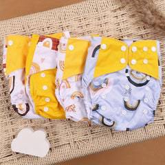 4pcs Baby Cloth Diaper Waterproof Toddler Nappy Pocket Diapers 3-15kg