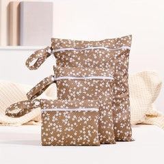 3pcs Reusable Waterproof Wet Bag Portable Diaper Bag Storage Bag For Breast Pad