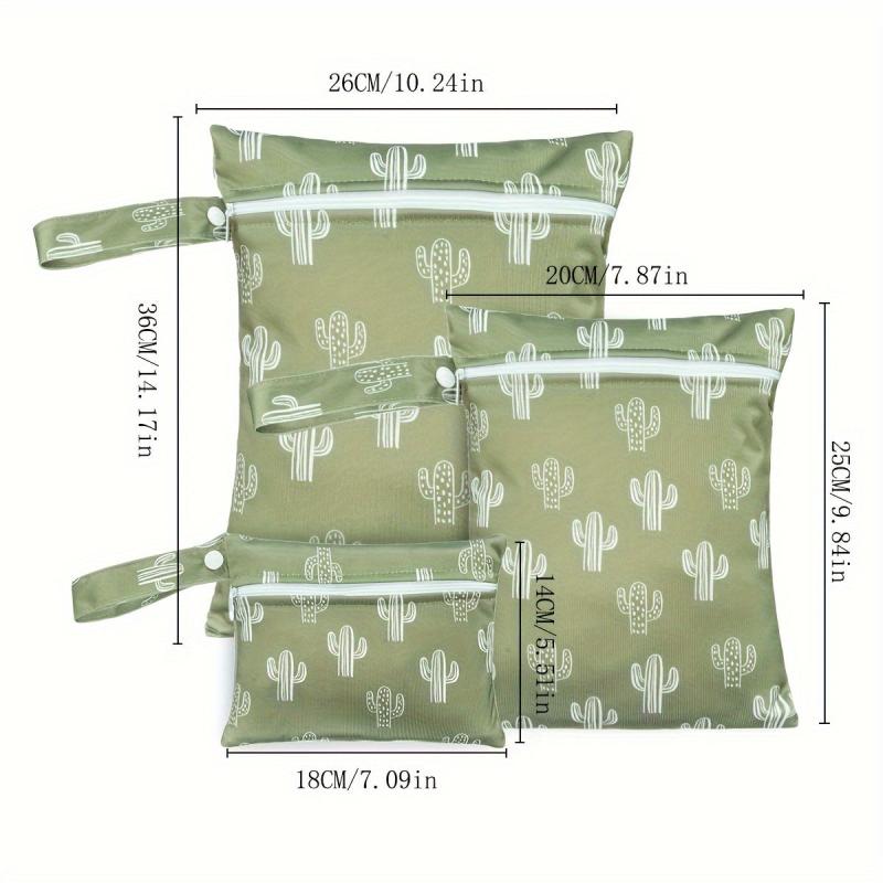 3pcs Reusable Waterproof Wet Bag Portable Diaper Bag Storage Bag For Breast Pad