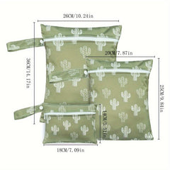 3pcs Reusable Waterproof Wet Bag Portable Diaper Bag Storage Bag For Breast Pad