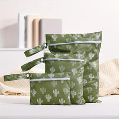 3pcs Reusable Waterproof Wet Bag Portable Diaper Bag Storage Bag For Breast Pad