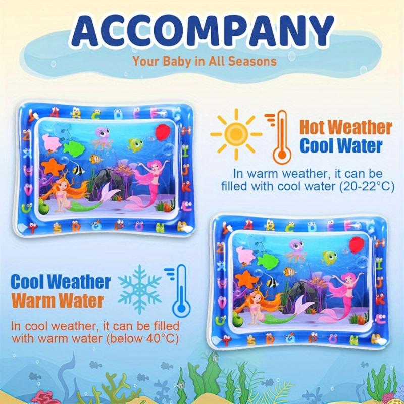 Inflatable Water Mat for Tummy Time Outdoor Play & Sensory Development