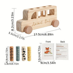 Wooden Bouncy Toy Car Baby Educational Cartoon Set