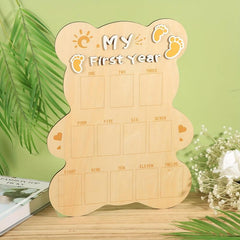 Baby's First Year Bear Shaped Wooden Photo Frame
