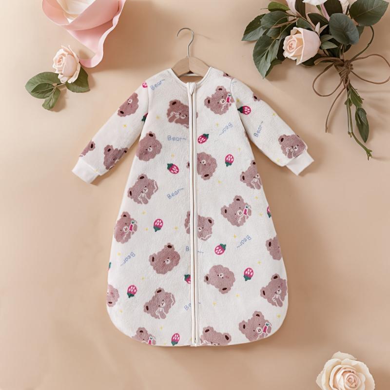 MOMMBABY Cozy Coral Fleece Cartoon Sleeping Bag for Kids