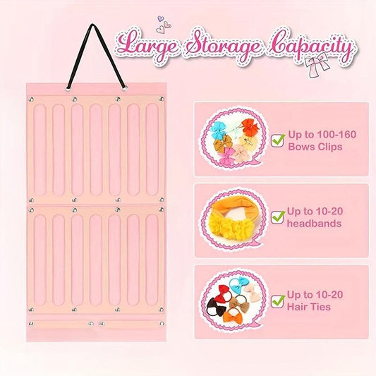 Felt Hanging Hair Accessory Holder with Storage Bag - Extra Large Organizer