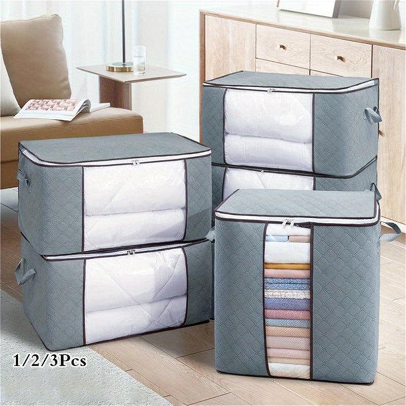 Large Capacity Closet Storage Organizer with Reinforced Handles and Clear Window