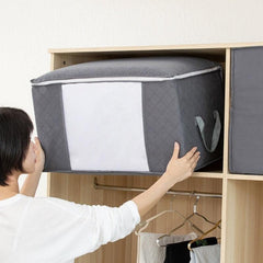 Large Capacity Closet Storage Organizer with Reinforced Handles and Clear Window