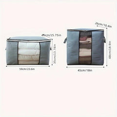 Large Capacity Closet Storage Organizer with Reinforced Handles and Clear Window