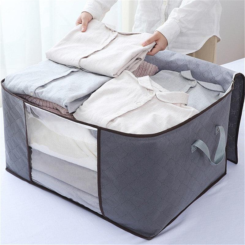 Large Capacity Closet Storage Organizer with Reinforced Handles and Clear Window