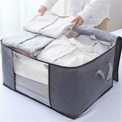 Large Capacity Closet Storage Organizer with Reinforced Handles and Clear Window