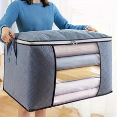 Large Capacity Closet Storage Organizer with Reinforced Handles and Clear Window