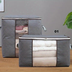 Large Capacity Closet Storage Organizer with Reinforced Handles and Clear Window