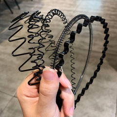 Wavy Headband Metal Hair Hoop Hair Accessories Unisex