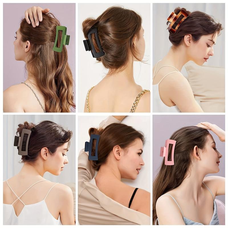 Multicolor Thick Acrylic Hair Clip Rectangle Resin Claw Clips
