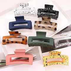 Multicolor Thick Acrylic Hair Clip Rectangle Resin Claw Clips