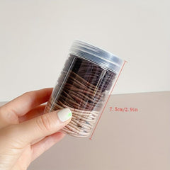 100pcs Solid Hair Tie Polyester Ponytail Holder Minimalist Hair Band