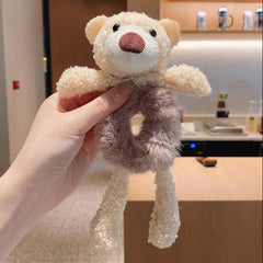 Bear Hair Tie Hair Scrunchies Plush Bracelet Bun Holders Hair Accessories Elasti