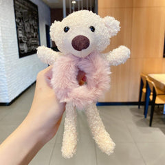 Bear Hair Tie Hair Scrunchies Plush Bracelet Bun Holders Hair Accessories Elasti