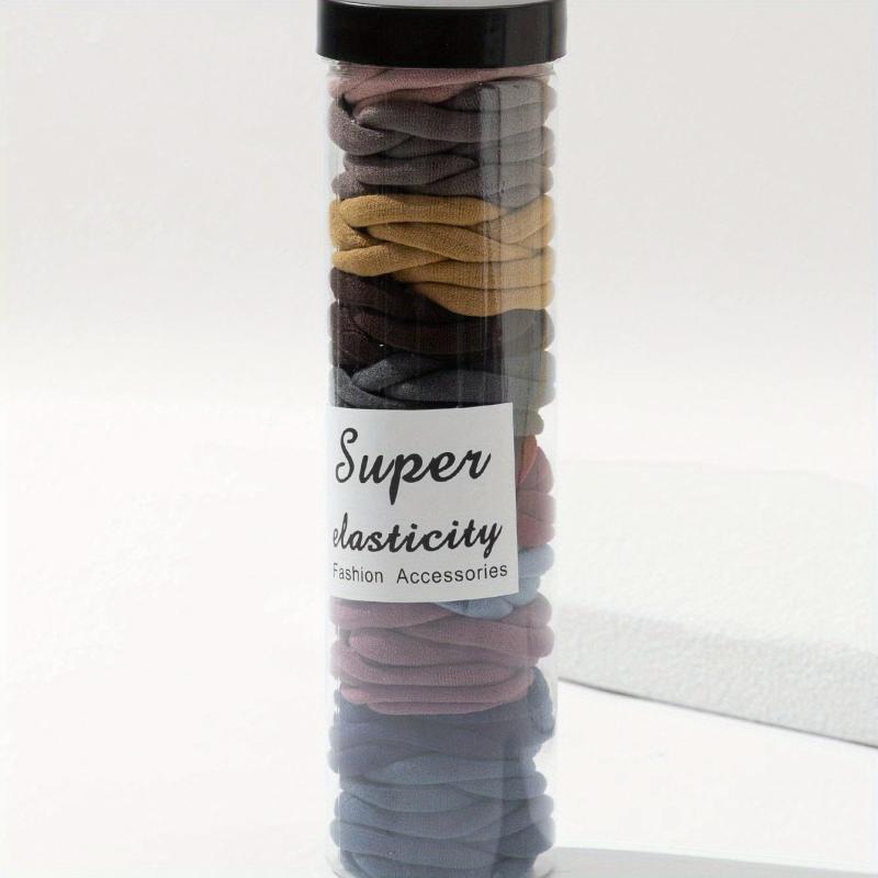 100pcs High Elasticity Hair Tie Rubber Band Ponytail Leather Cover