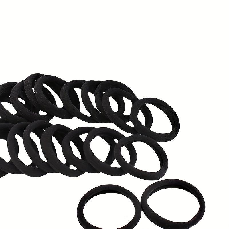 100pcs High Elasticity Hair Tie Rubber Band Ponytail Leather Cover