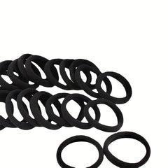 100pcs High Elasticity Hair Tie Rubber Band Ponytail Leather Cover