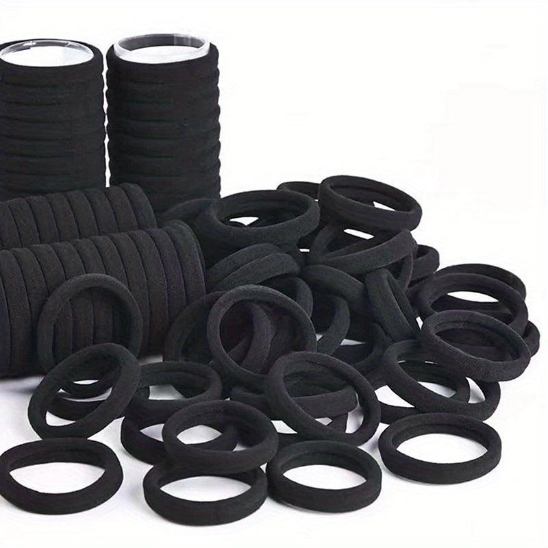100pcs High Elasticity Hair Tie Rubber Band Ponytail Leather Cover