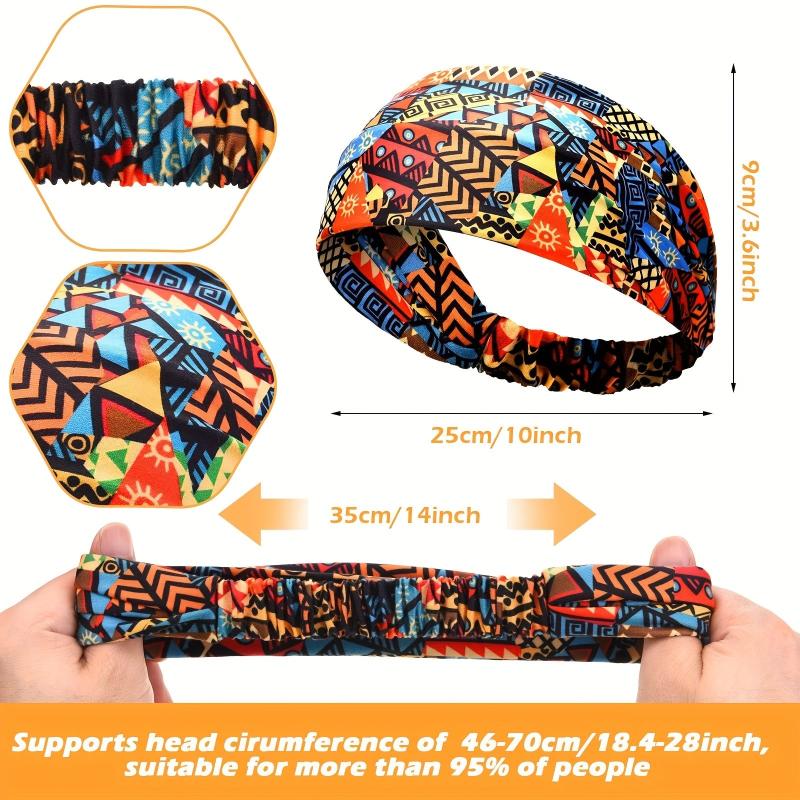 African Style Pattern Hair Band Stretch Boho Printed Headband