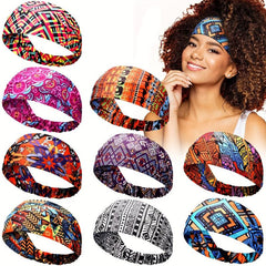 African Style Pattern Hair Band Stretch Boho Printed Headband