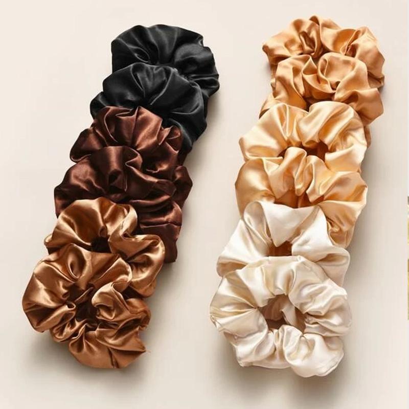 12pcs Satin Silk Hair Scrunchies Hair Bands Hair Elastic Ponytail Holders