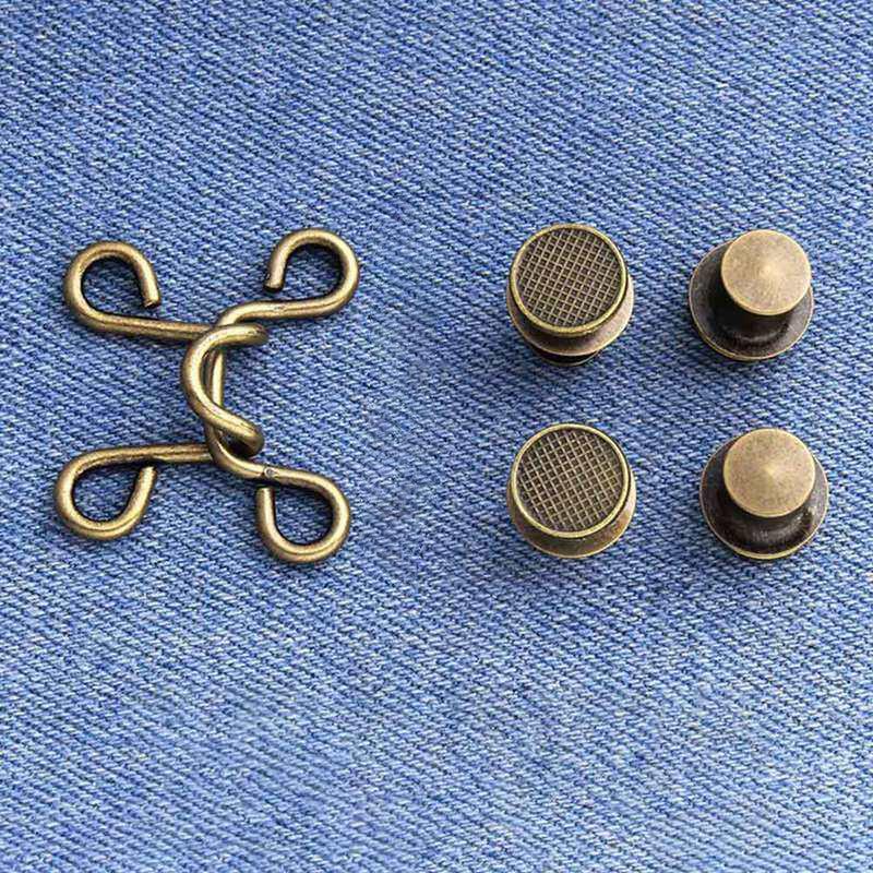 Waist Buckle Jeans Buttons No Sewing Adjustable Fasteners Clip Snap Tack Metal